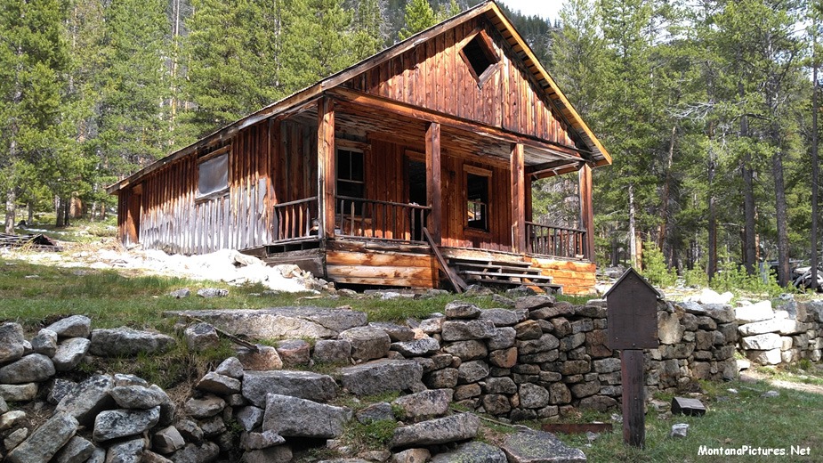 Color photo of a historic house at Coolidge Ghost Town in Montana